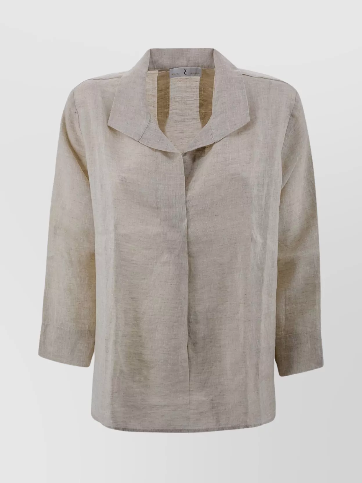 Shop Whyci Textured Linen V-neck Polo Shirt