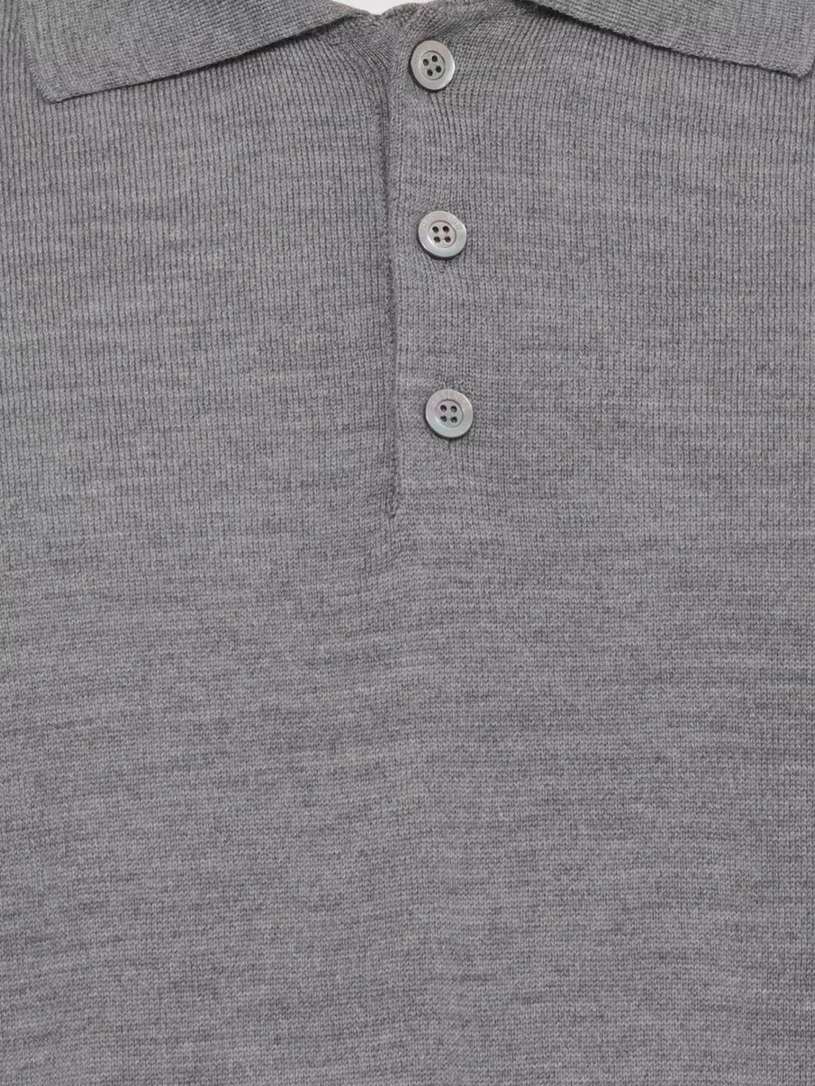 Moschino Wool Long-Sleeve Polo Shirt