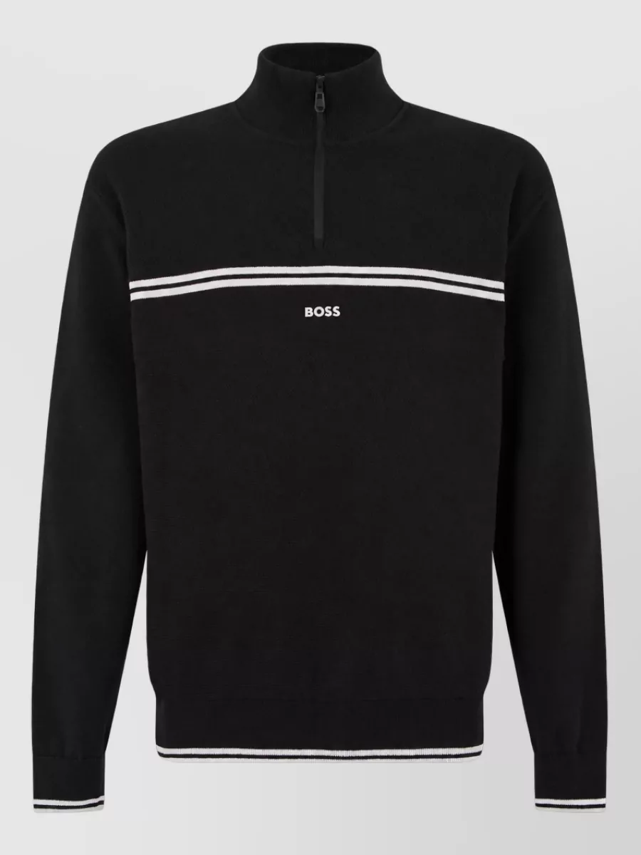 Boss High-neck zip-up sweatshirt