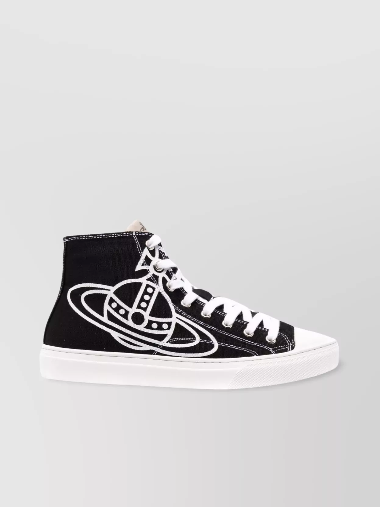 Shop Vivienne Westwood Signature Graphic Print High-top Canvas Sneakers In White