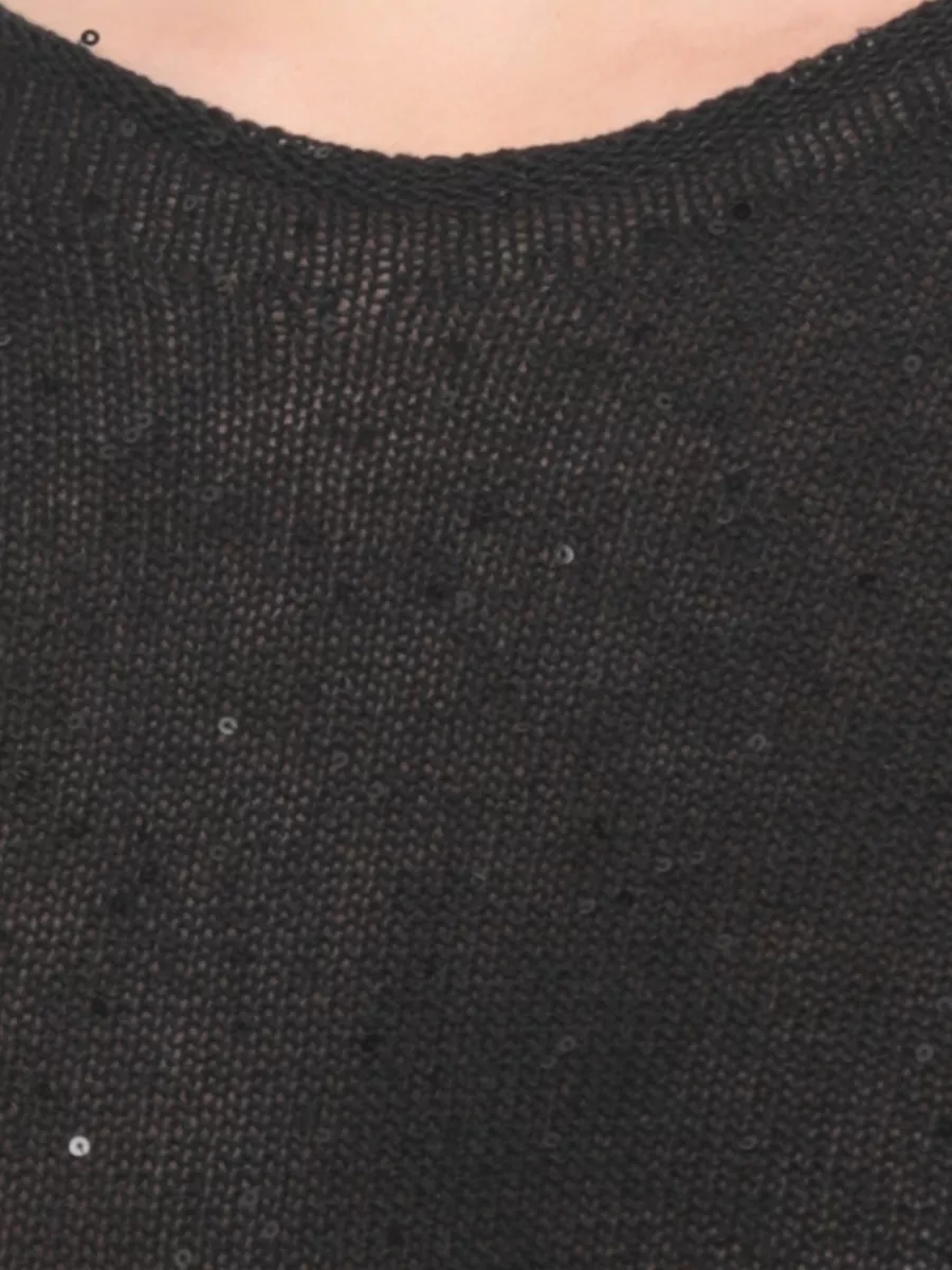Antonelli Firenze Sequined Sleeveless Knee-Length Knitted Dress