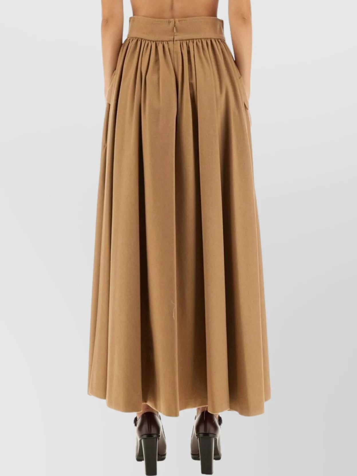 Max Mara High Waist Pleated Maxi Skirt Euphemia