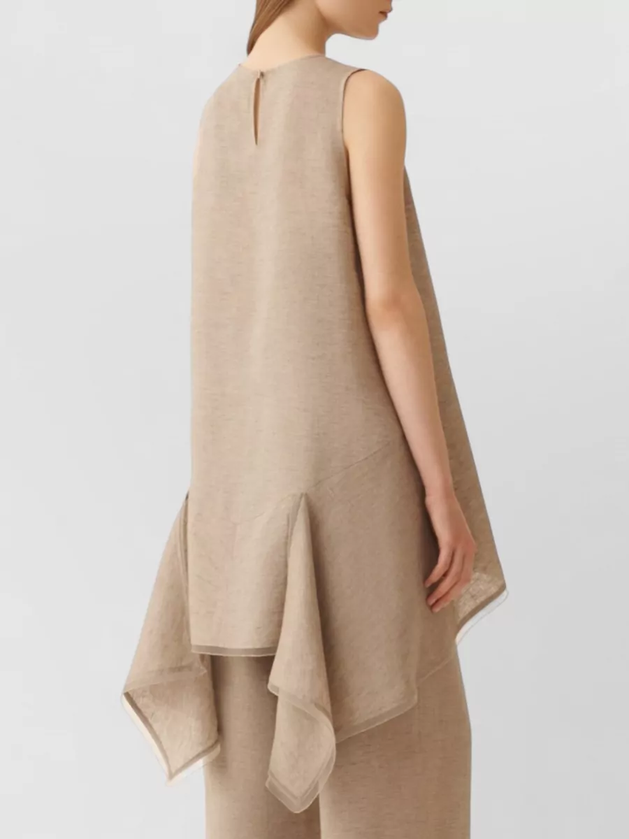 Fabiana Filippi Sleeveless Asymmetric Paneled Tunic Top