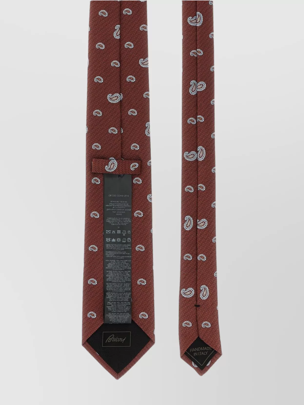 Brioni Slim Paisley Jacquard Tie In Textured Fabric In Brown