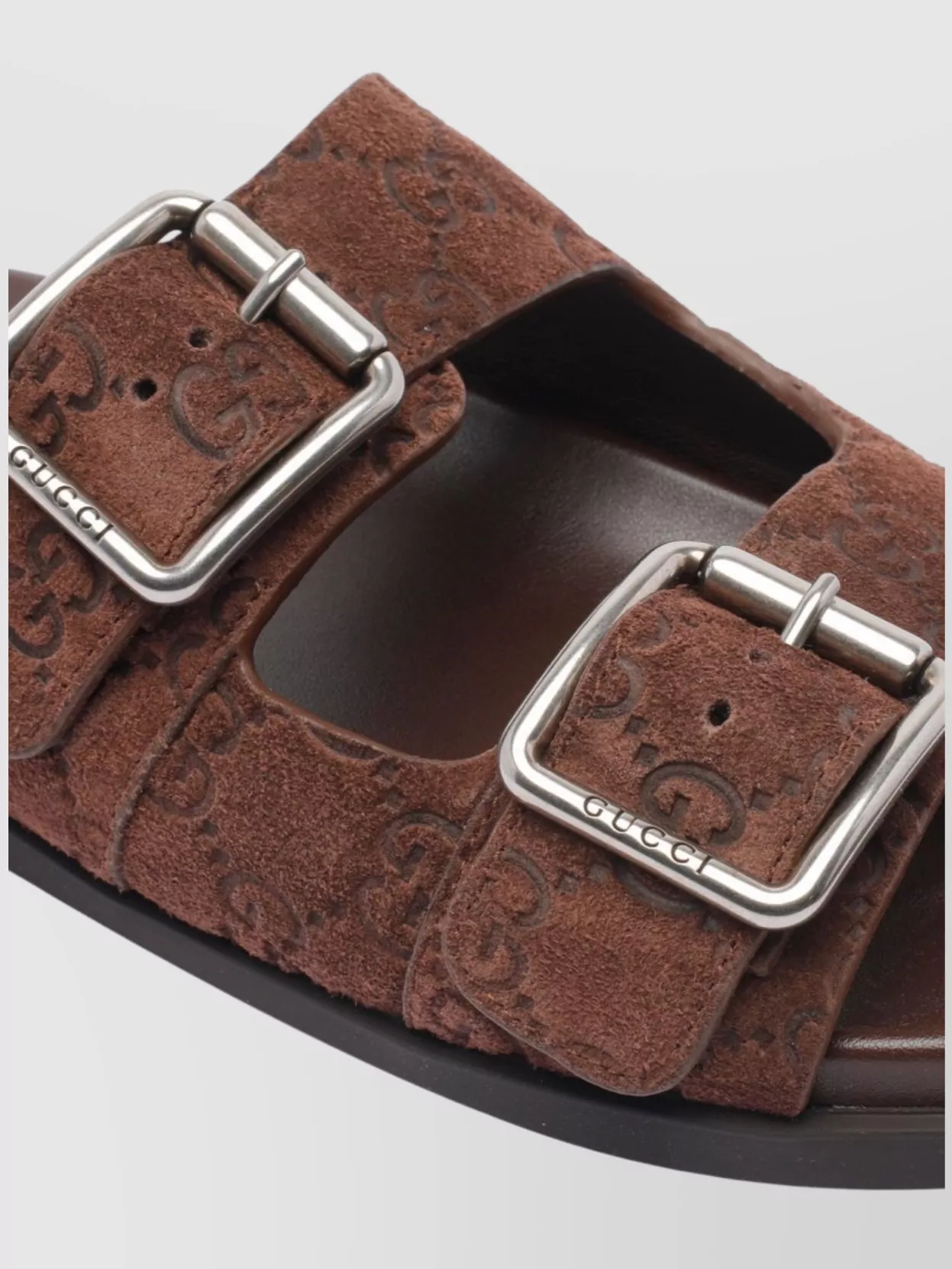 Gucci Suede Slide Sandals Open Toe