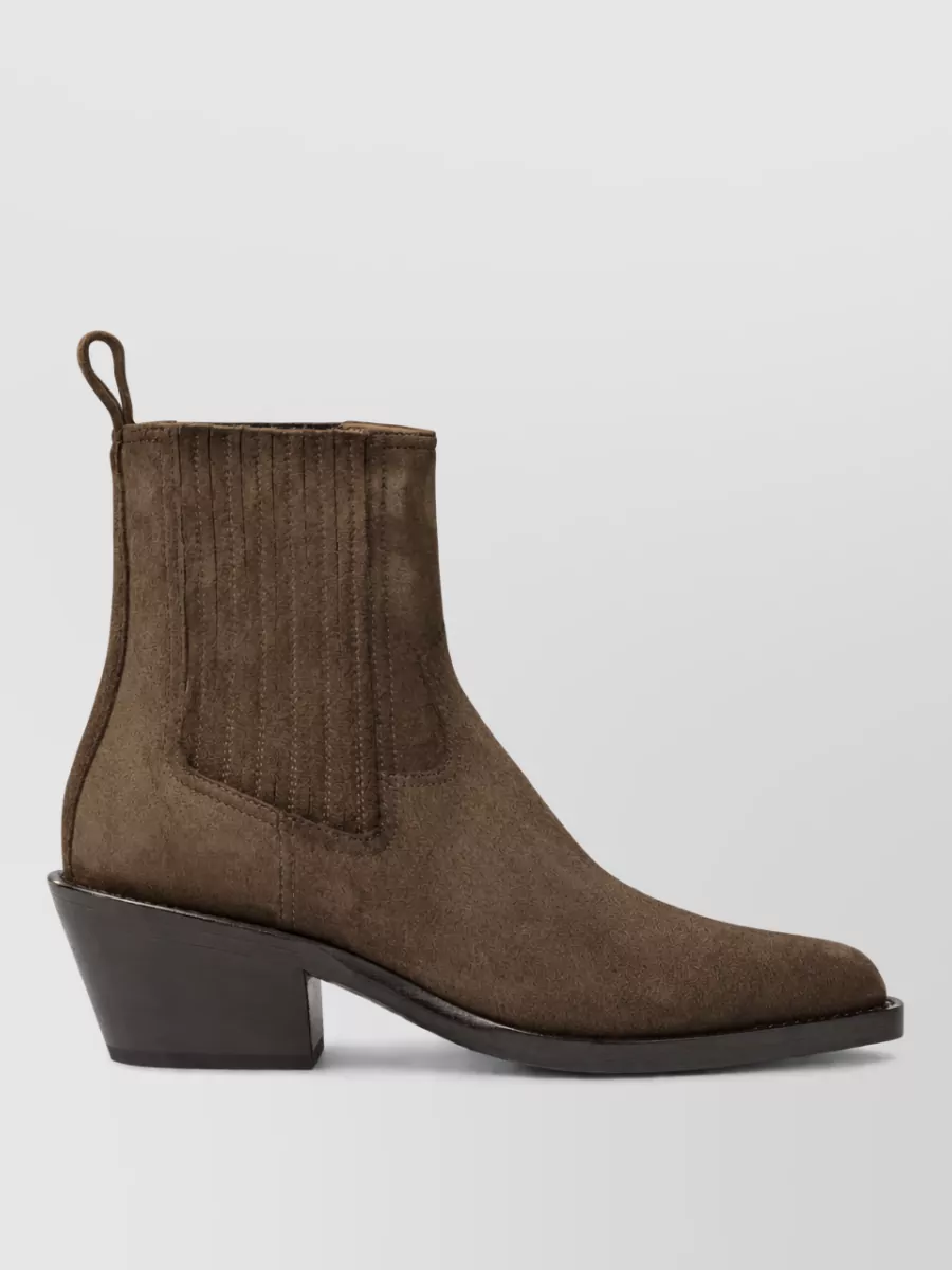 Henderson Baracco Suede Ankle Boots Elastic Panels Pull Tabs