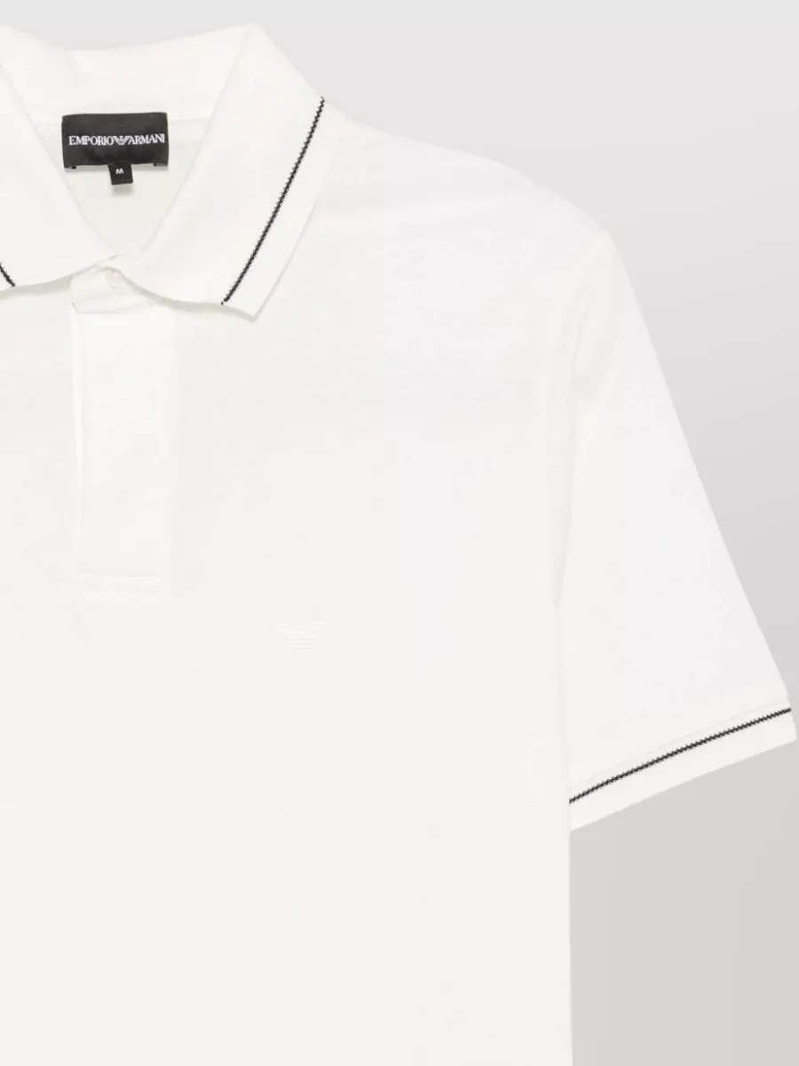 Emporio Armani Cotton Piqué Contrast Trim Short-Sleeve Polo Shirt