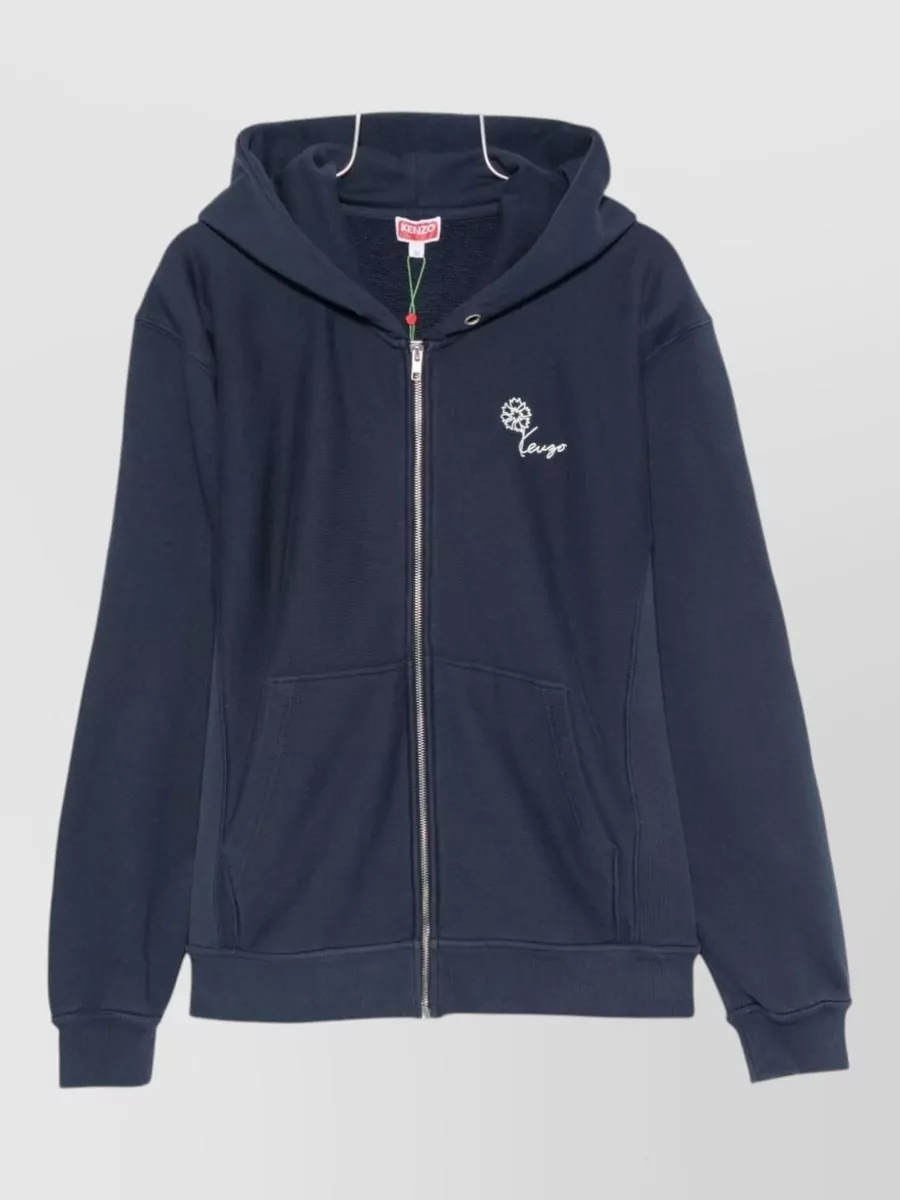 Kenzo cotton hooded zip sweatshirt