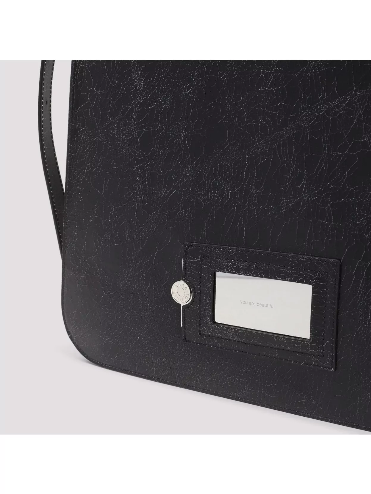 Acne Studios Cracked Leather Shoulder Bag