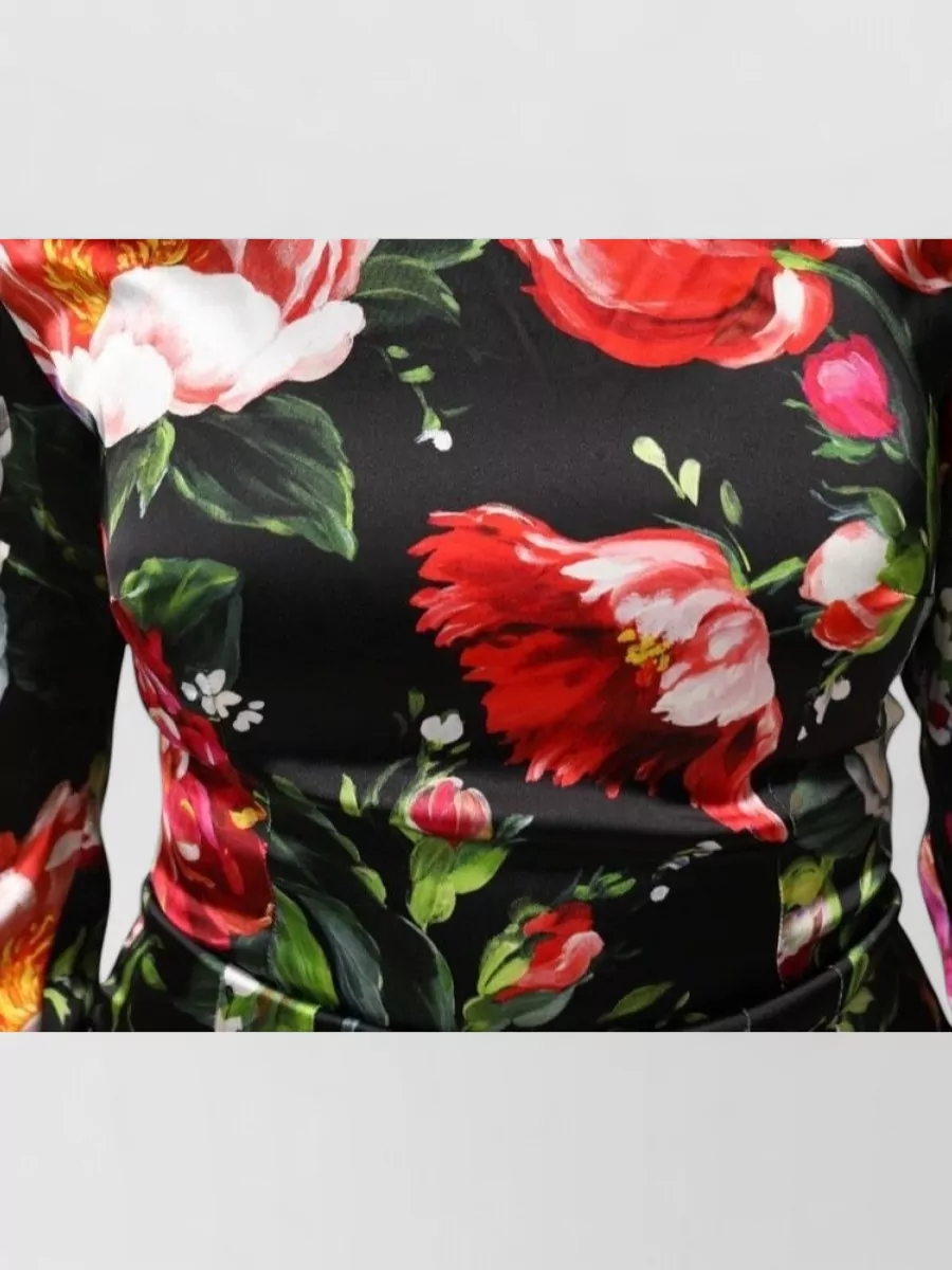 Dolce&Gabbana Floral-Print Long-Sleeve Mini Dress