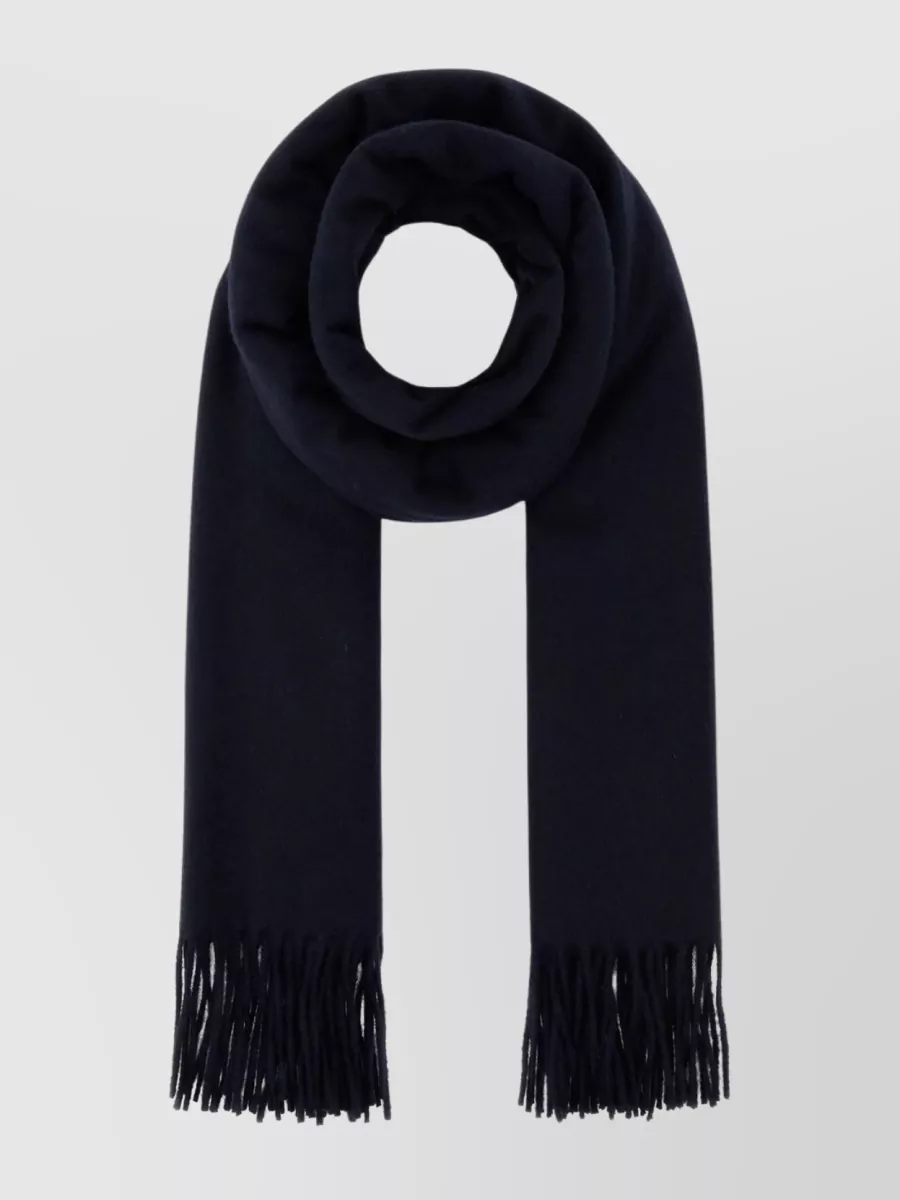 Shop Johnstons Of Elgin Cashmere Scarf With Fringed Edges And Pure Softness In Blue