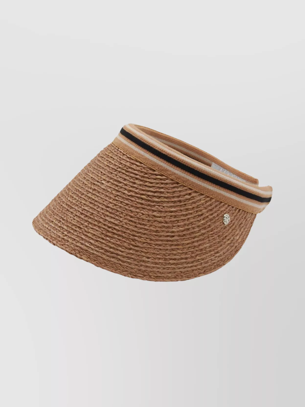 Helen Kaminski Striped Band Open Top Woven Hat In Brown
