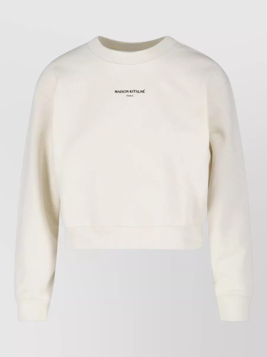 Maison Kitsuné cotton cropped sweatshirt