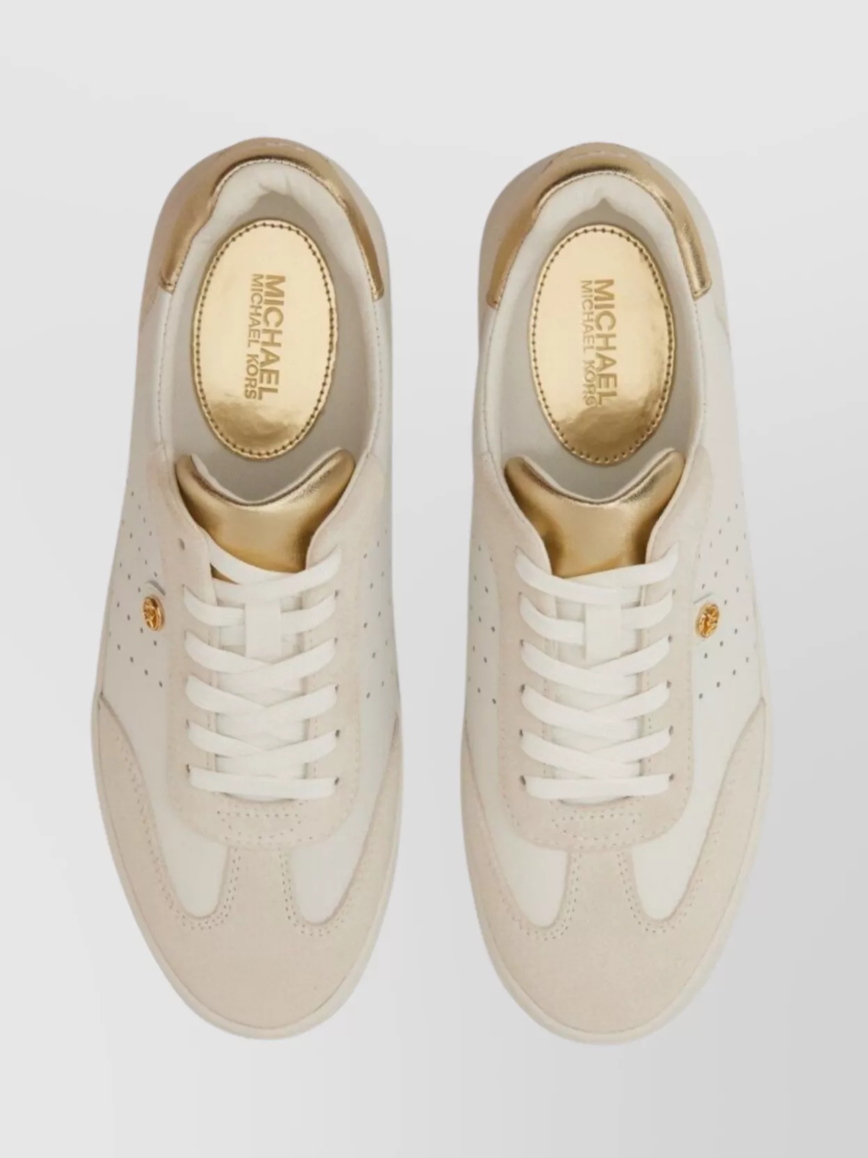 Michael Kors "scotty" Sneakers With Flat Sole And Gold Accents