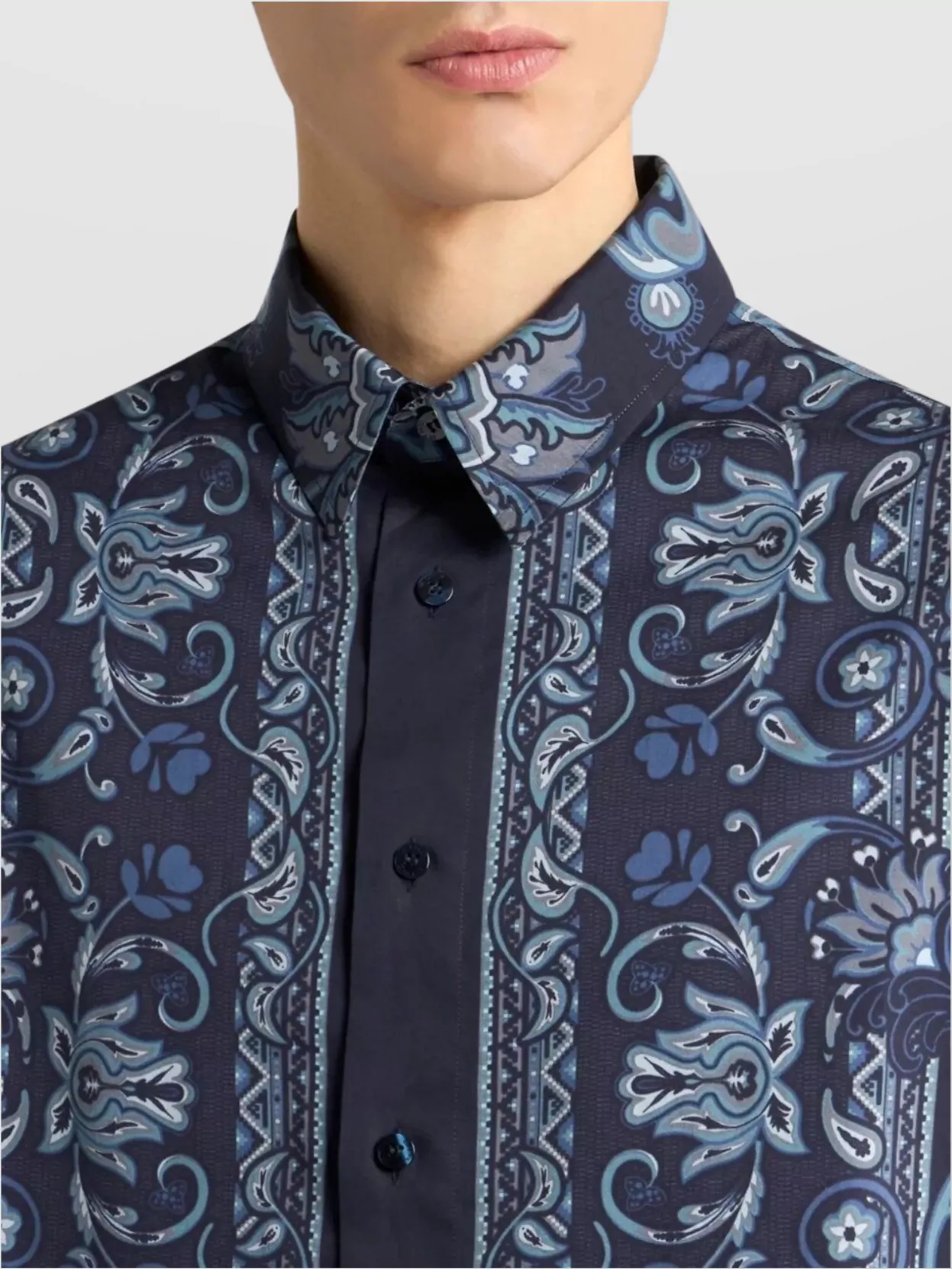 Etro Long Sleeve Button-Down Paisley Print Shirt