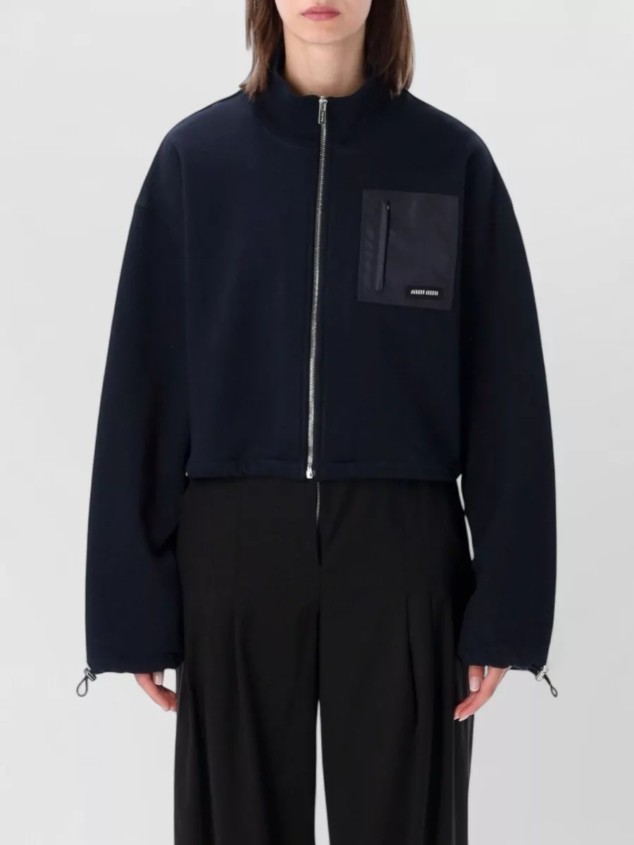 Miu Miu cropped zip fleece jacket