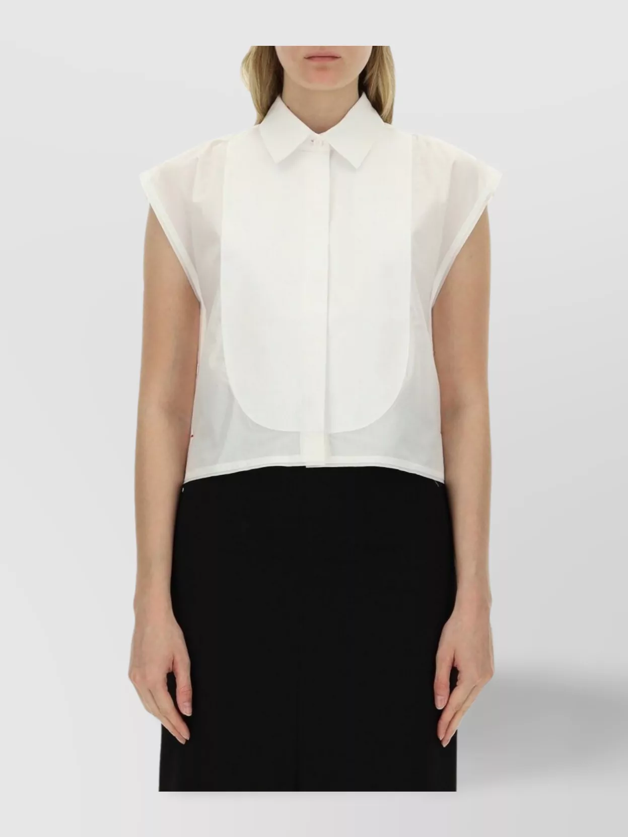 Victoria Beckham Short Sleeve Cotton Blouse