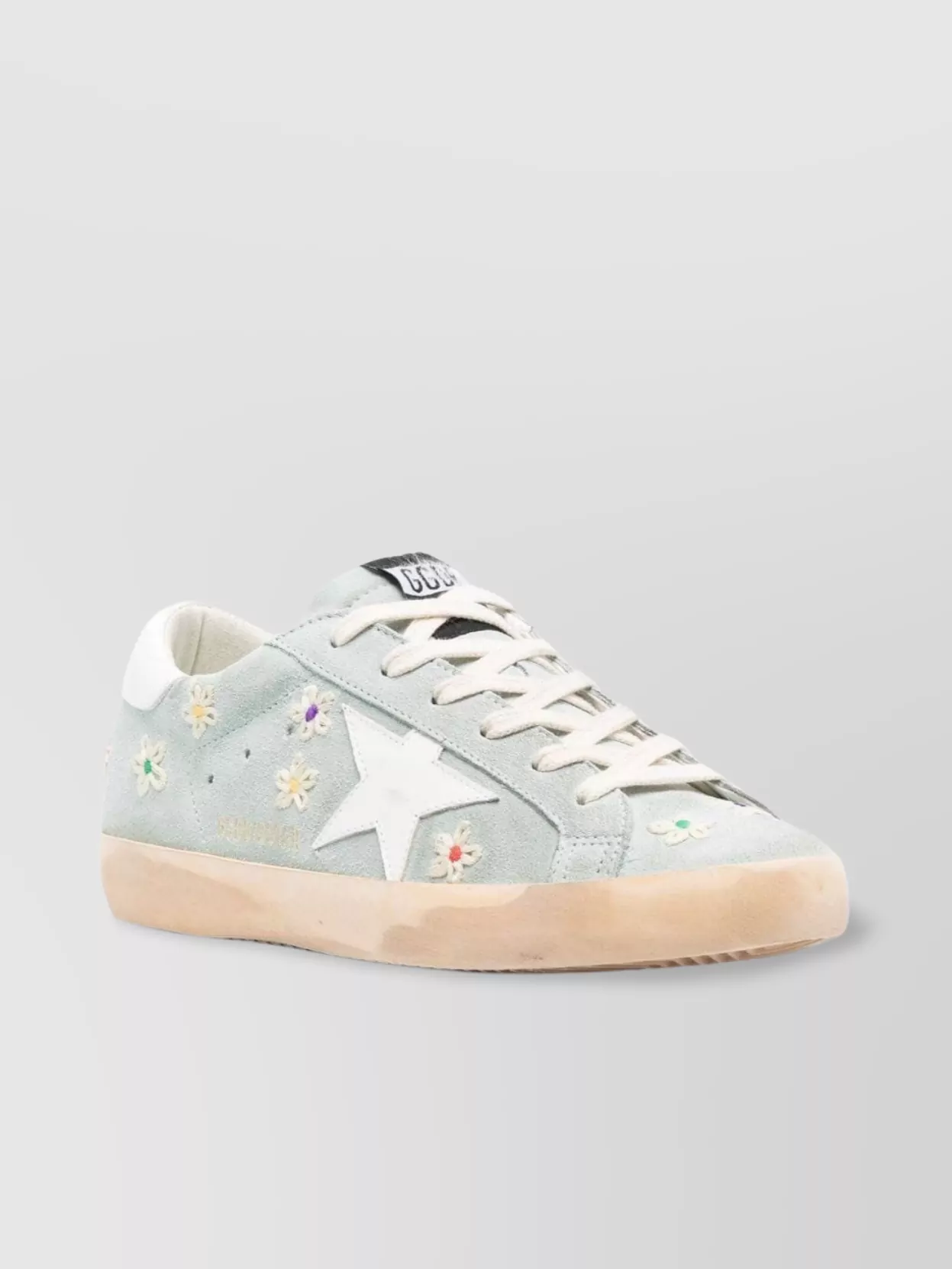 Golden Goose Floral-Embroidered Suede Low Top Sneakers