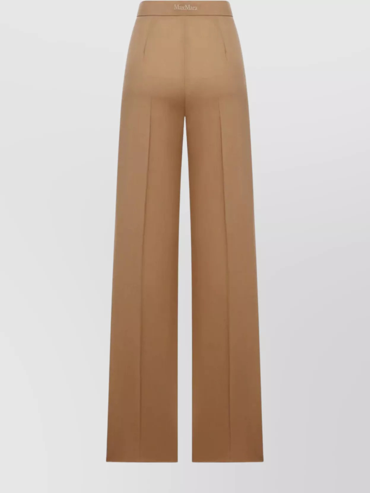 Max Mara Straight-leg Light Wool Trousers In Brown
