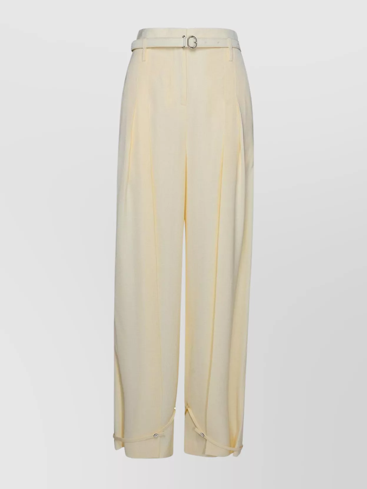 Shop Jil Sander Silk Blend Trousers High Waist