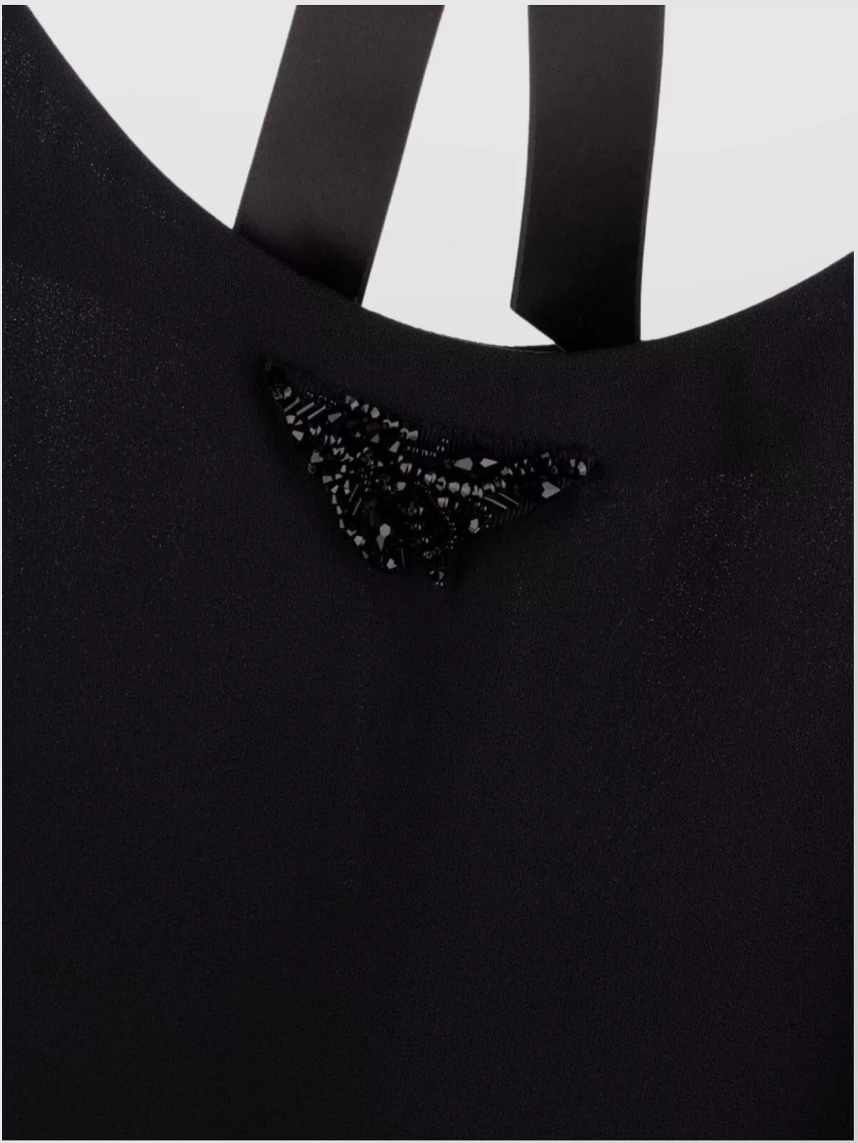 Prada Sleeveless Back Bow Beaded Satin Dress