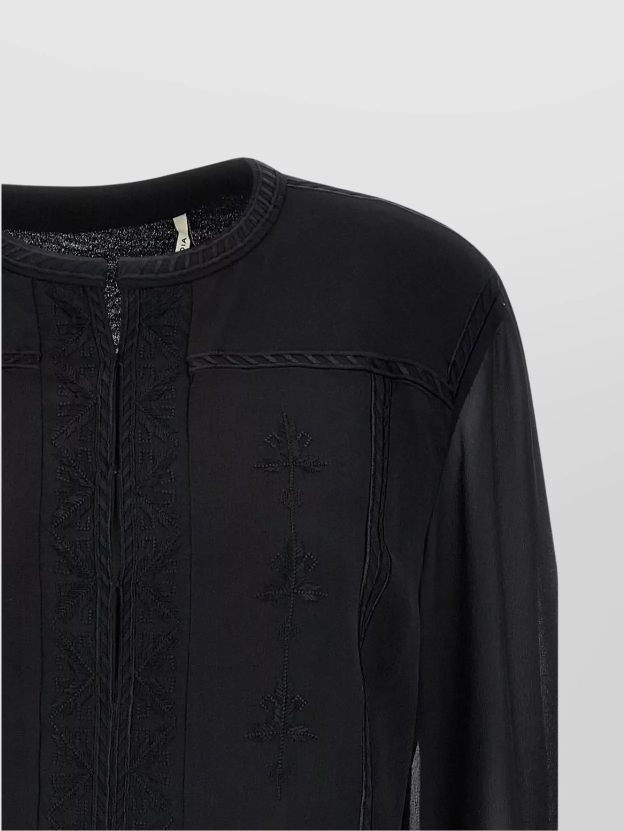 Isabel Marant Sheer Fabric Embroidered Dress With Belted Waist