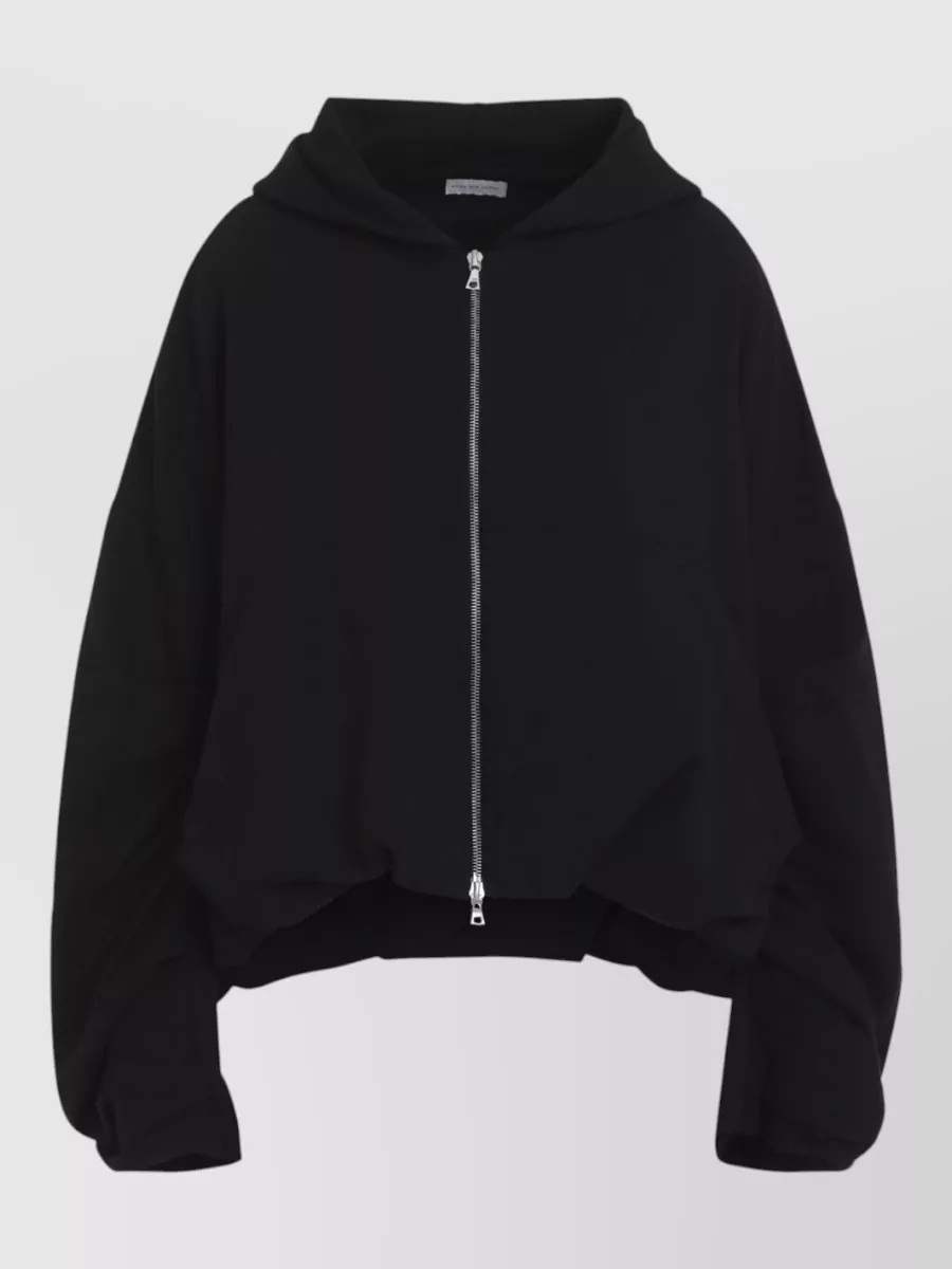 Dries Van Noten cotton oversized hooded zip jacket