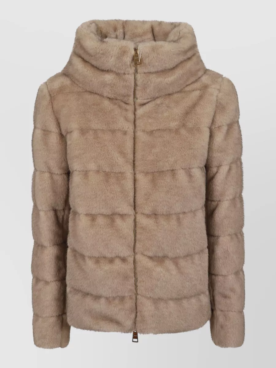 Herno faux fur cape coat