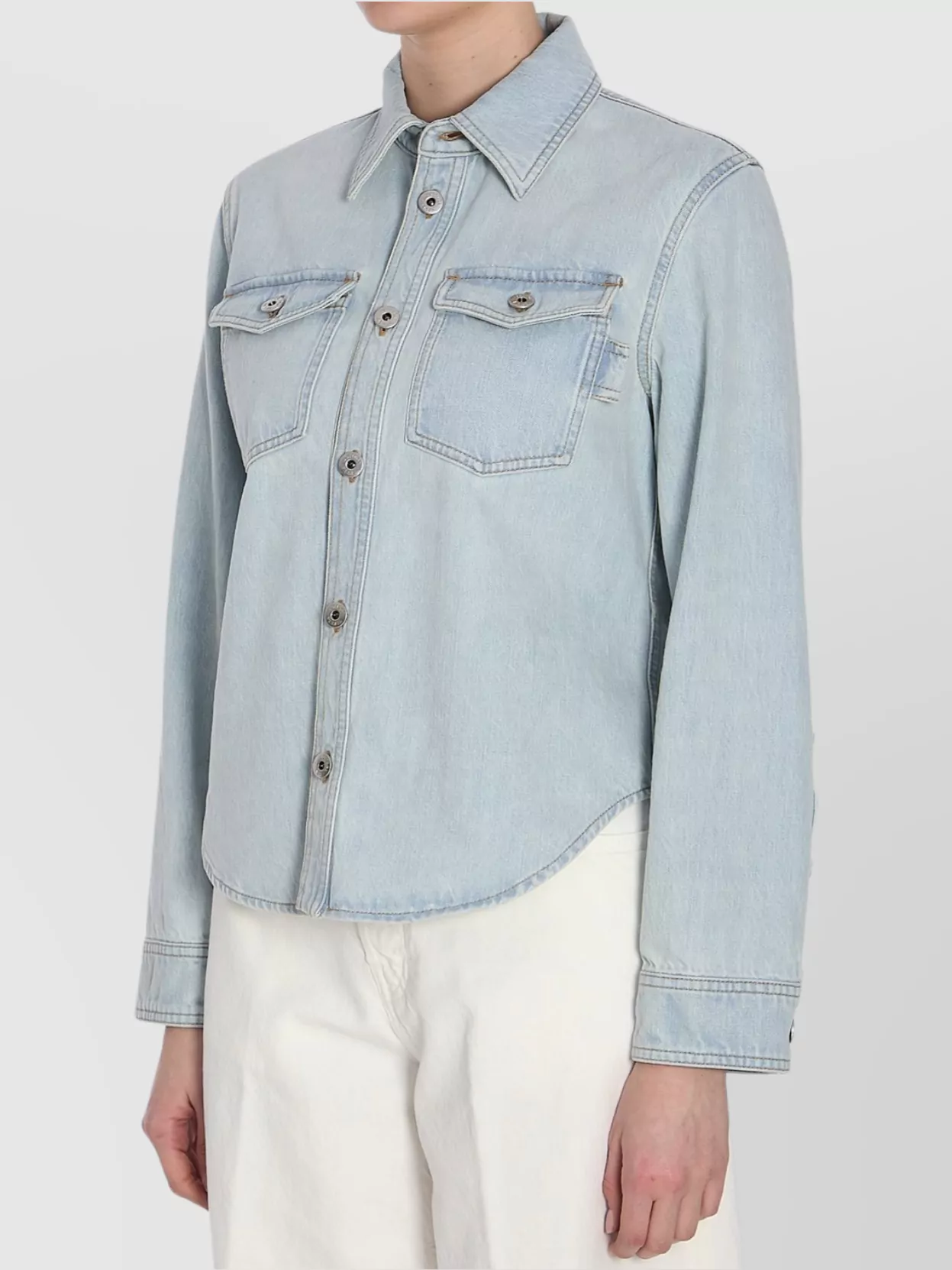 Bottega Veneta Denim Shirt Pointed Collar