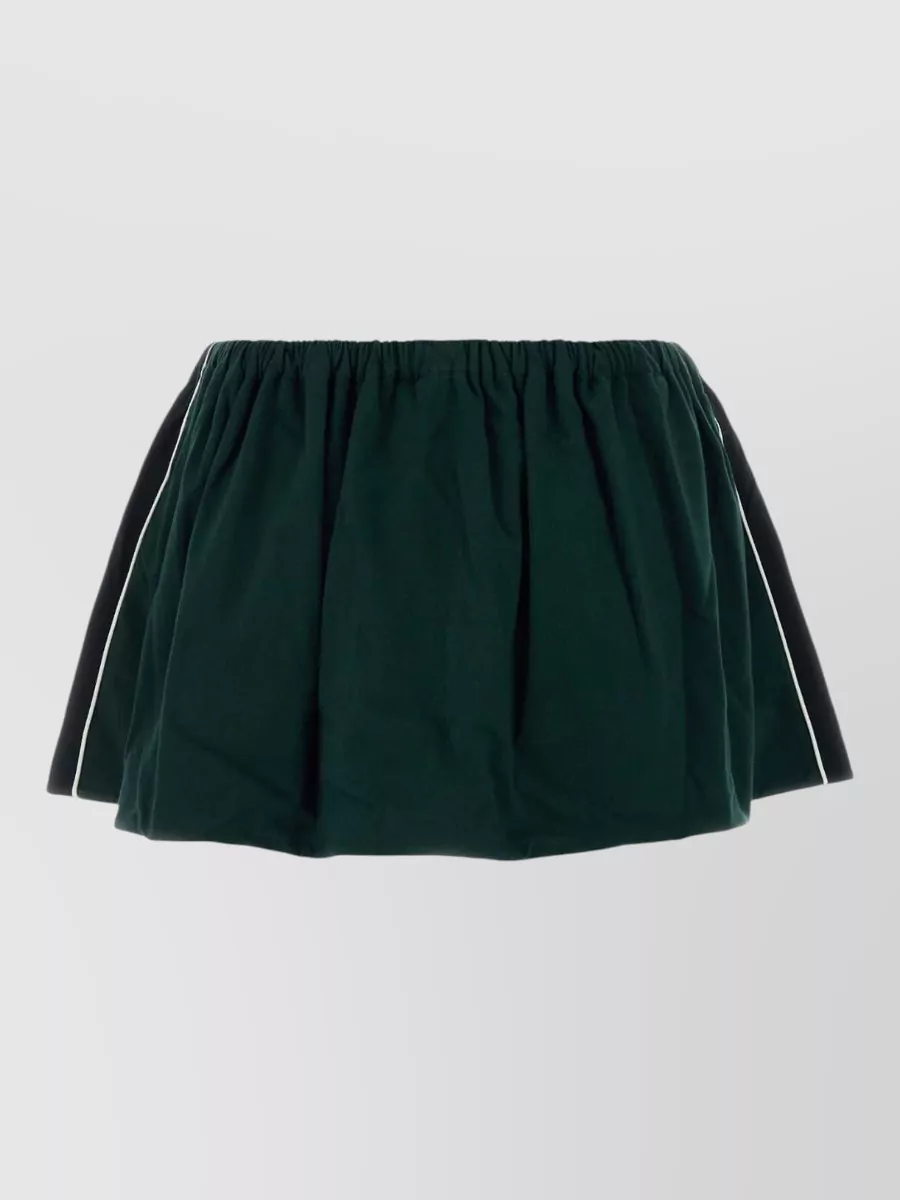 Miu Miu Cotton Logo-Embroidered Mini Skirt