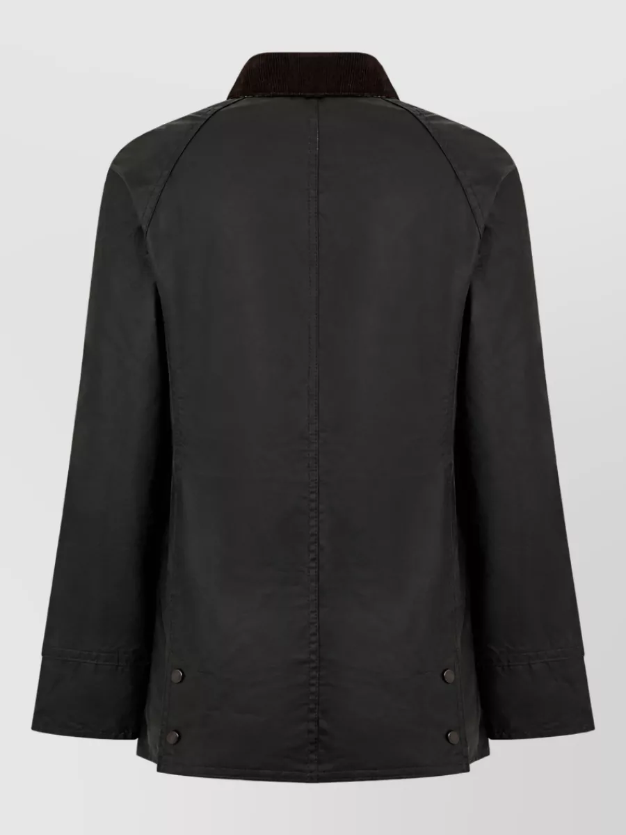 Barbour Waxed cotton high-collar fitted jacket