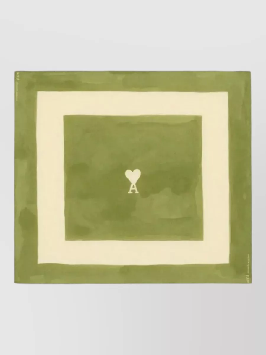 Ami Paris Logo-Print Scarf