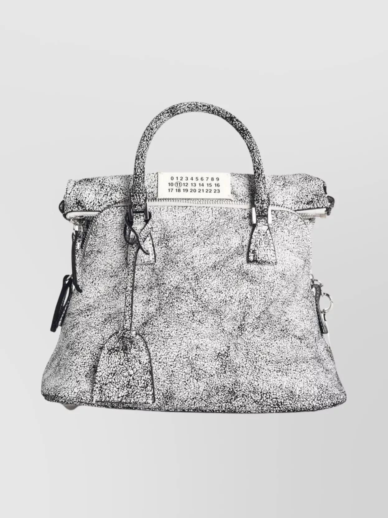 Maison Margiela Textured Leather Shoulder Bag With Top Handles