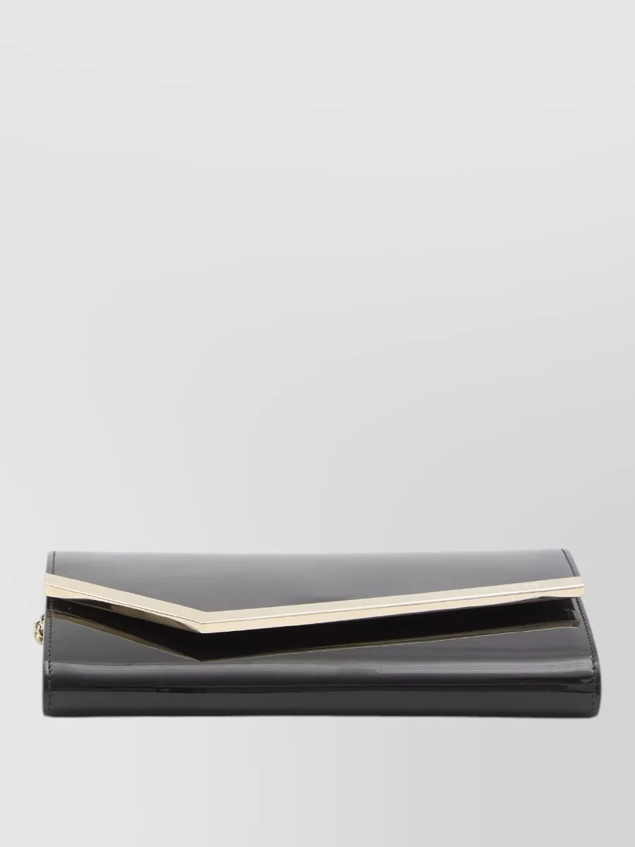 Jimmy Choo Emmie Clutch Patent Leather Envelope Chain