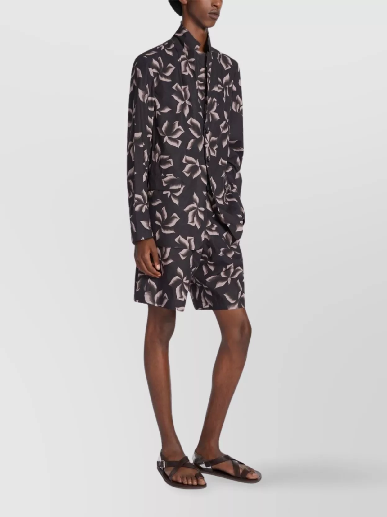 Dries Van Noten Printed Blazer Buttoned Cuffs