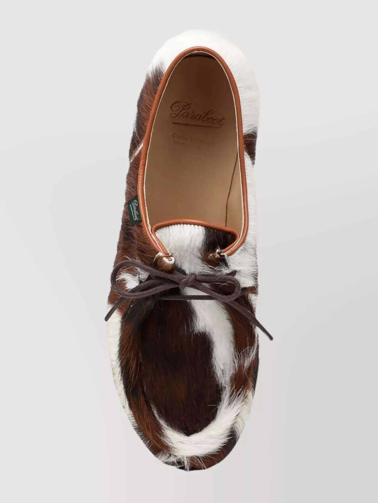 Paraboot Round Toe Derby Shoes With Fur Texture