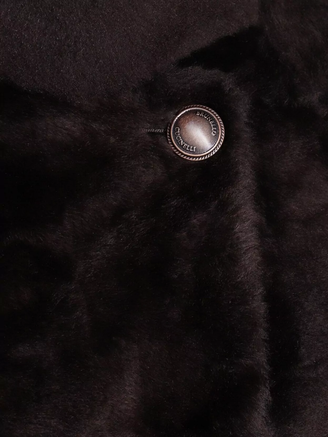 Brunello Cucinelli Leather Double-Breasted Jacket High Collar
