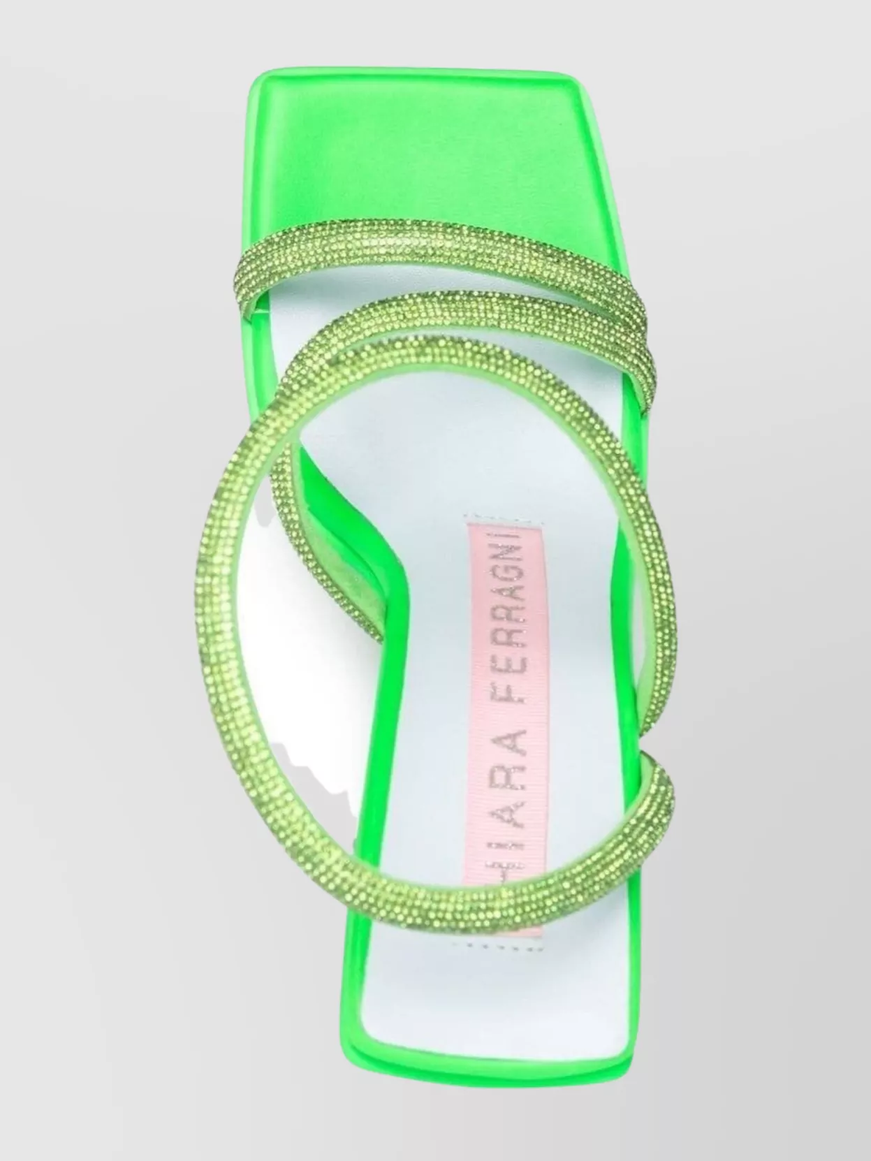 Chiara Ferragni Glamorous Block Heel Strappy Pumps In Green