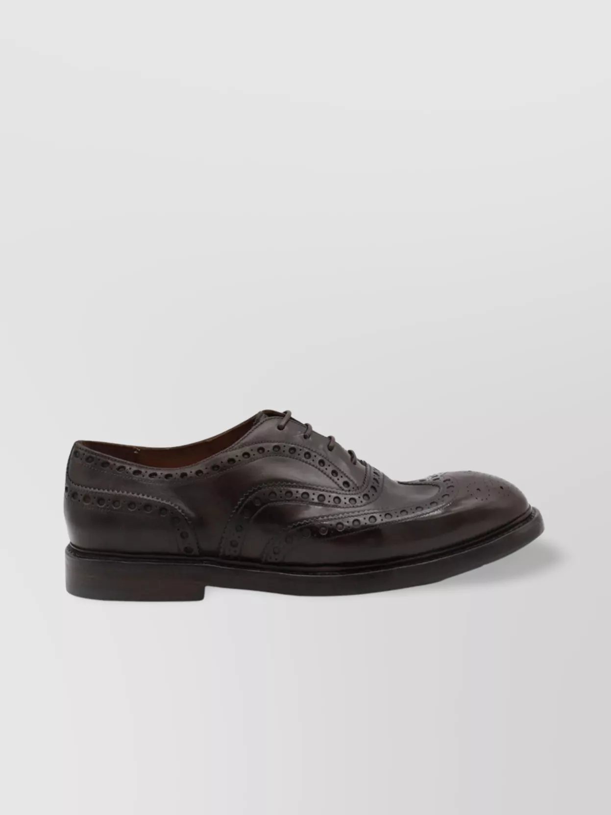 Premiata Almond Toe Brogue Detailing Leather Oxford Shoes
