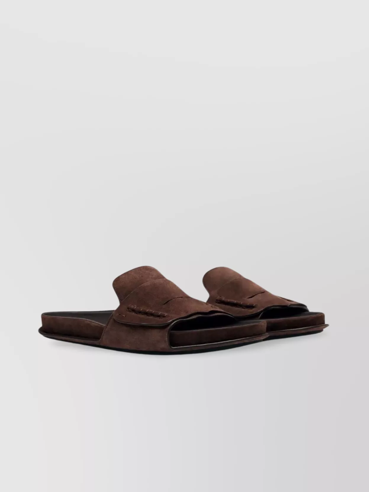 Jacquemus Diamond Cut Suede Slides With Flat Sole