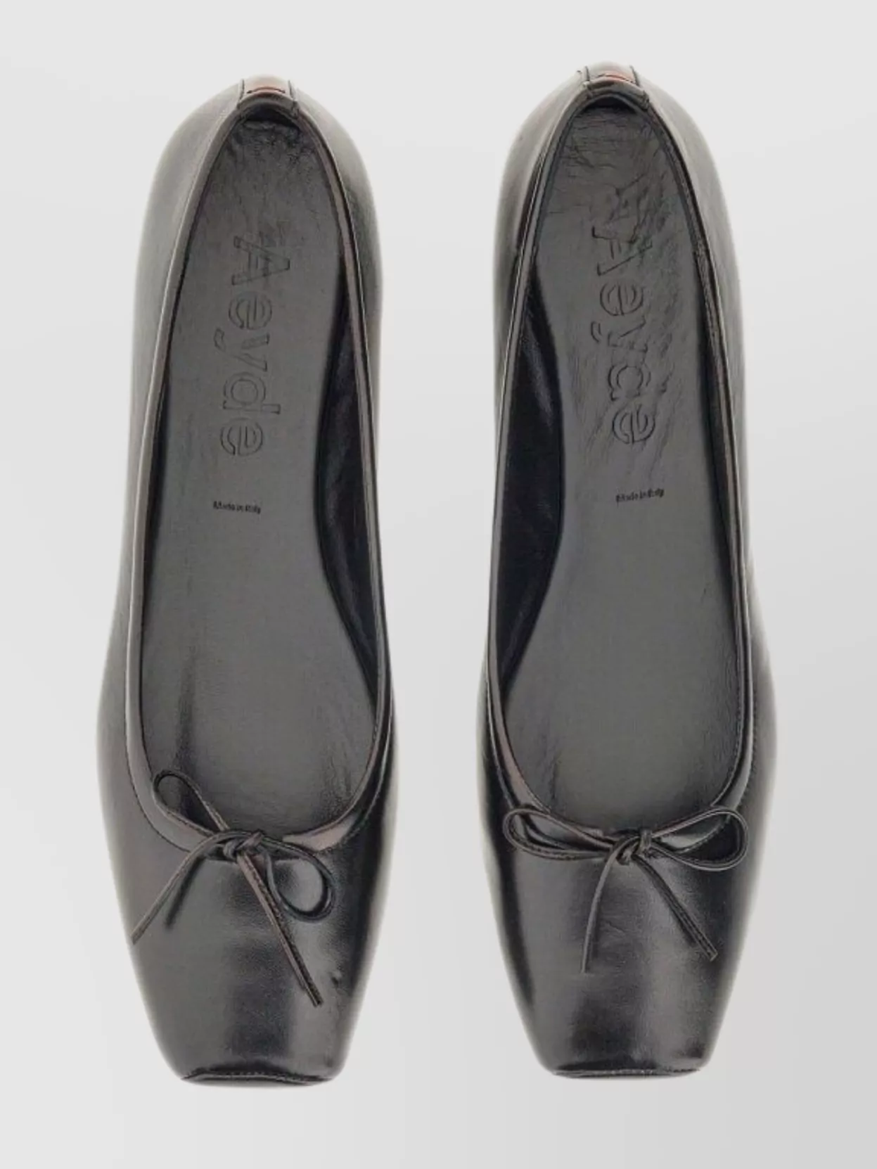 Aeyde "Gabriella" Bow Detail Square Toe Ballerina