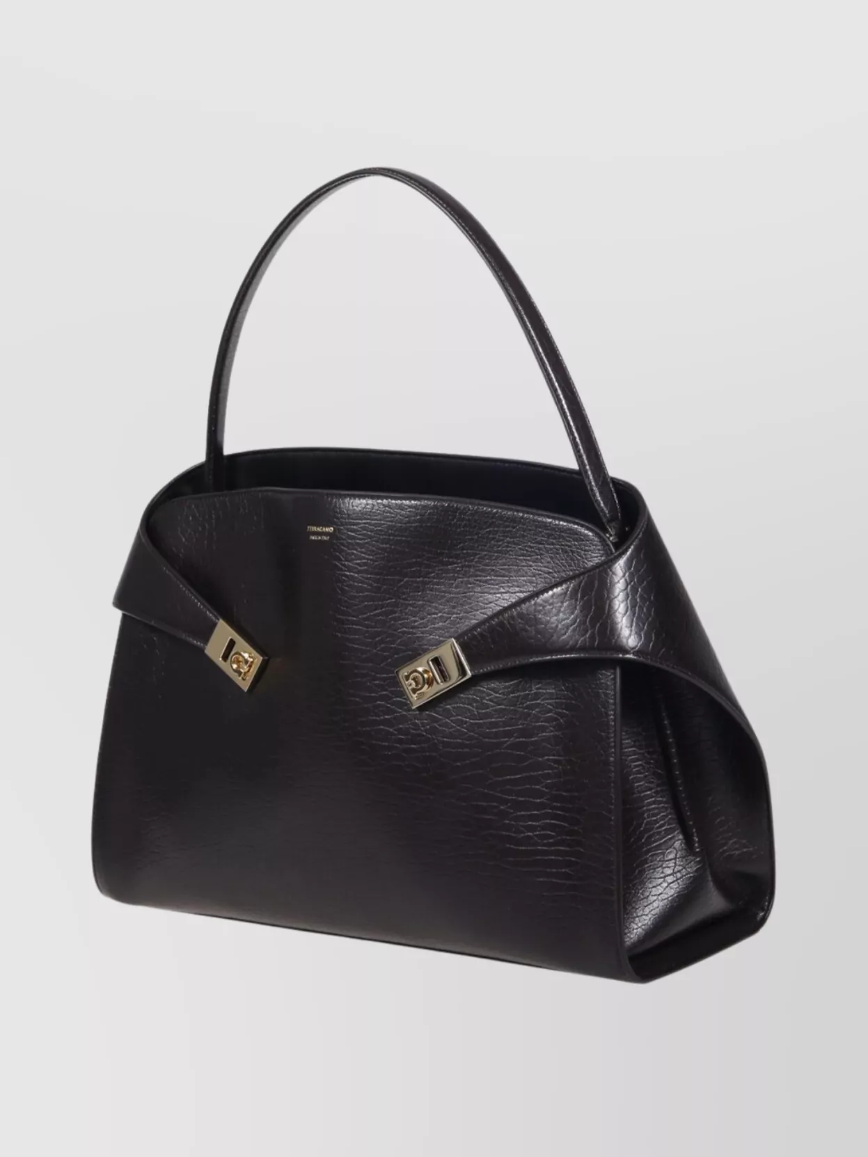 Ferragamo Maxi Grain Bicolor Structured Shoulder Bag
