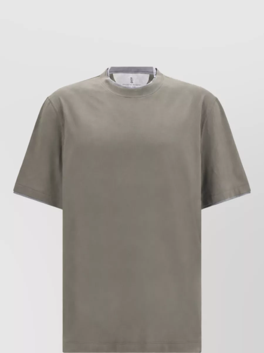 Brunello Cucinelli bicolor cotton t-shirt