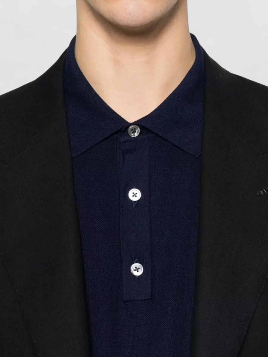 Tom Ford Silk Cotton Piqué Long-Sleeve Polo Shirt
