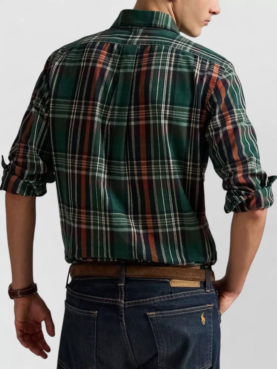 Ralph Lauren Plaid Shirt Button Down Collar