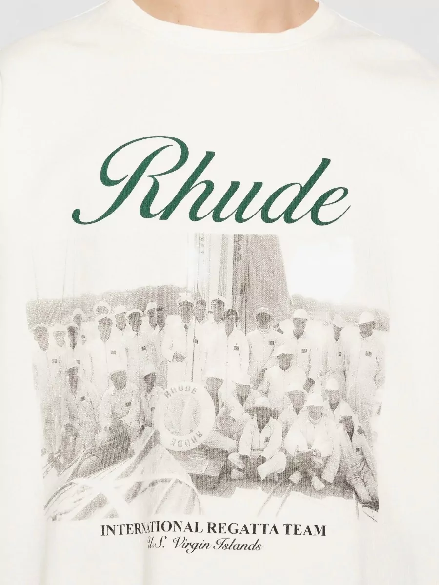 Rhude Virgin Islands Script Cotton Printed T-Shirt