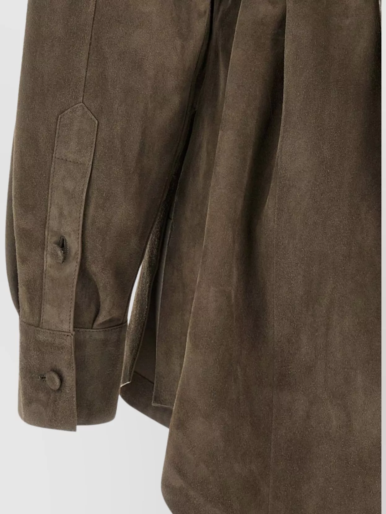 Fendi Longline Collared Shirt Belted Waist In Green