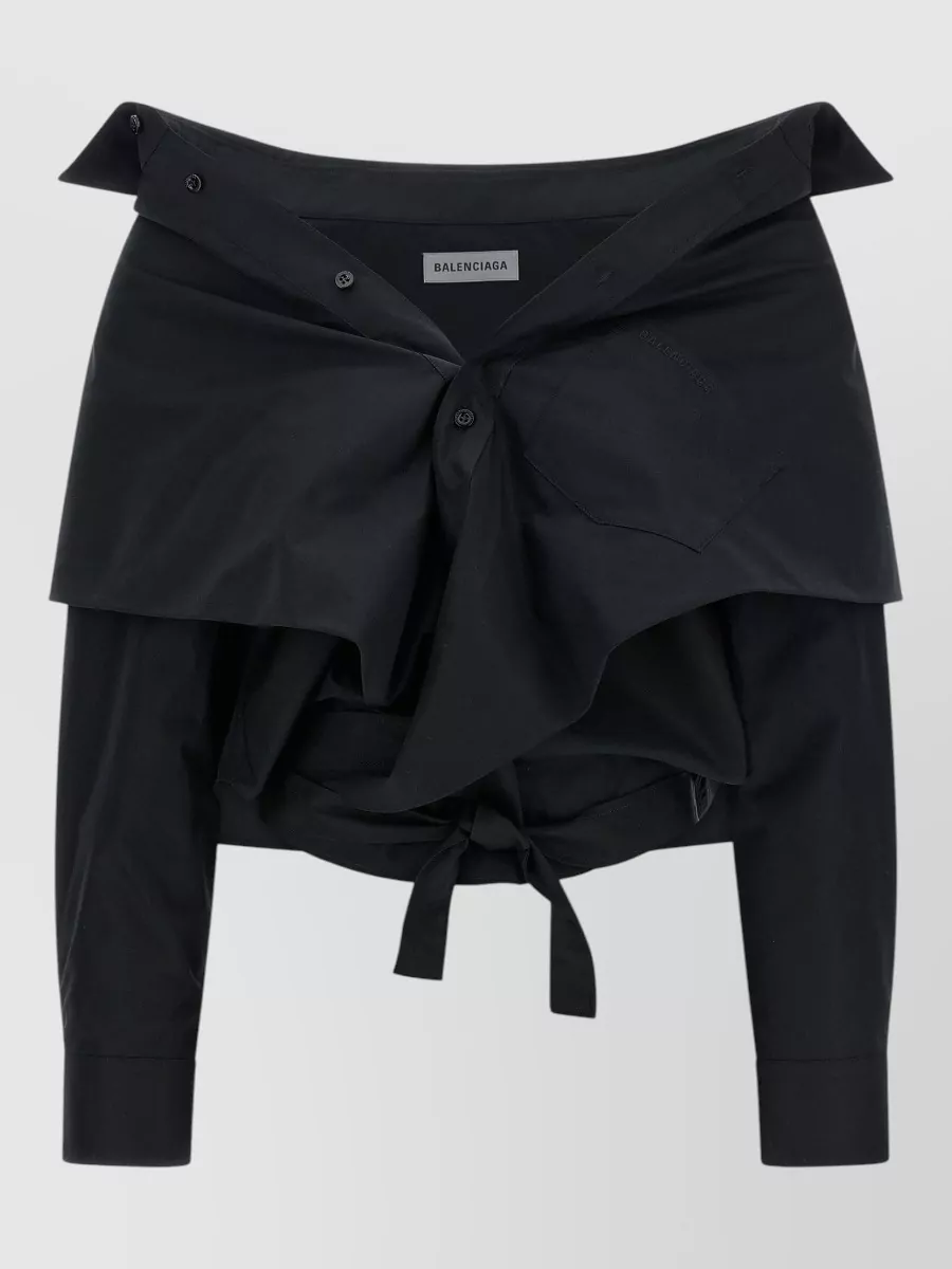 Balenciaga off-the-shoulder cropped shirt