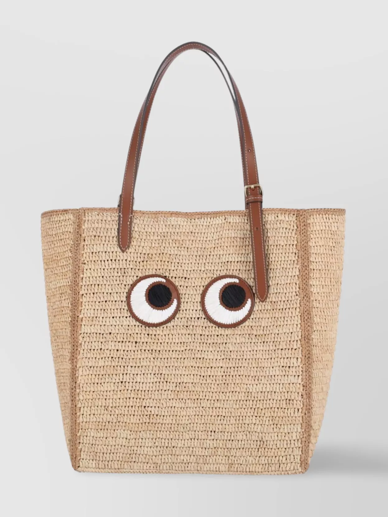 Anya Hindmarch Happy Eyes Raffia Tote Bag