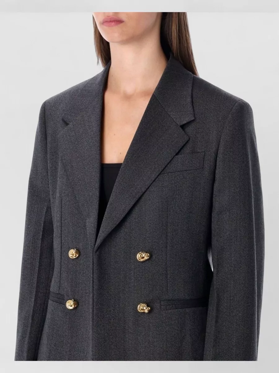 Bottega Veneta Double Breasted Blazer Notched Lapels